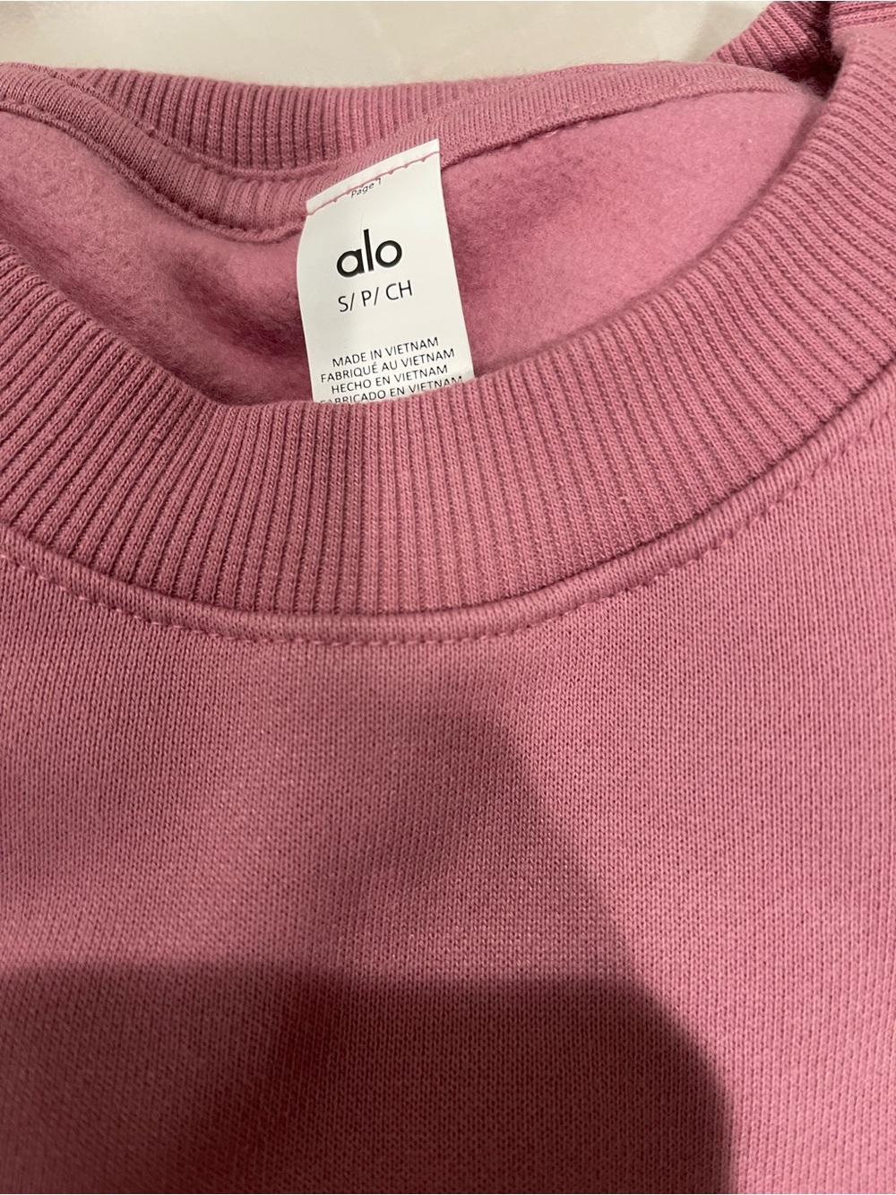 ALO Yoga crewneck pullover pink wild rose size small - Picture 3 of 5